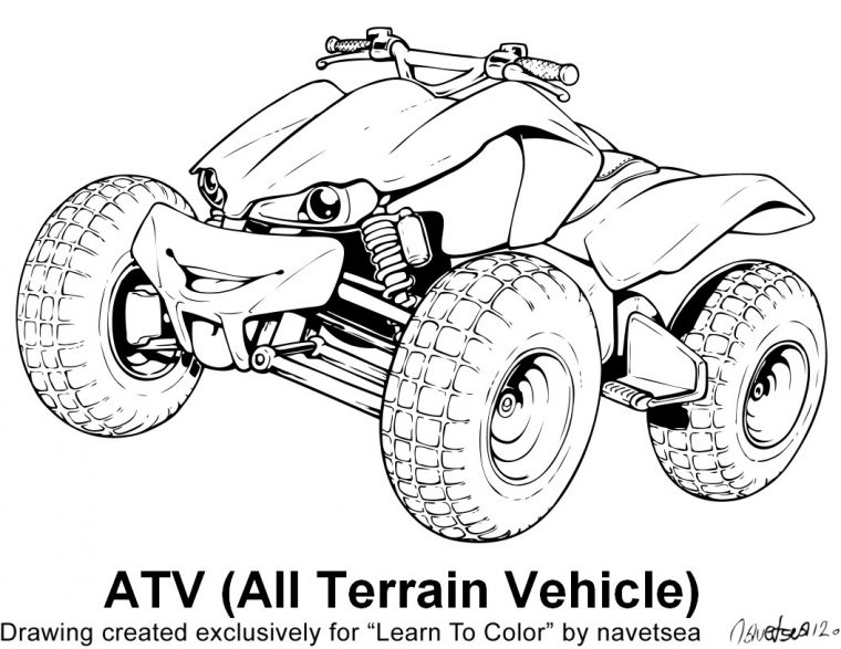 Atv Clipart Coloring Page, Atv Coloring Page Transparent dedans Coloriage De Quad