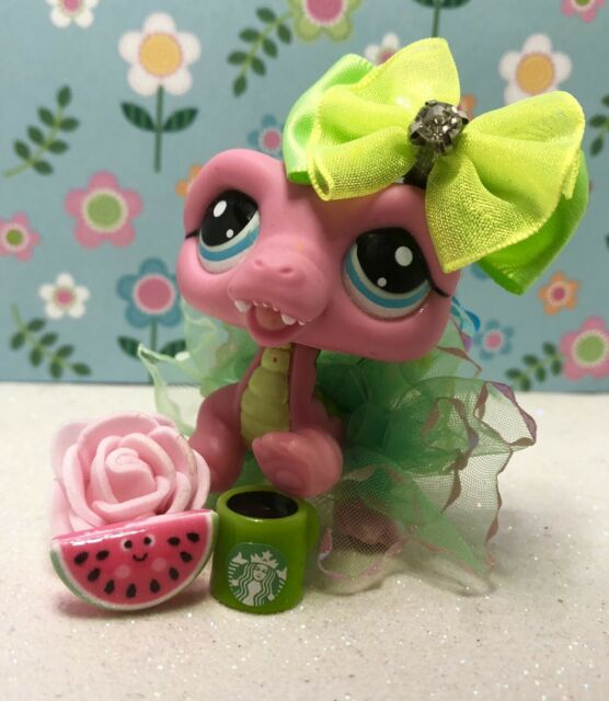 Authentic Littlest Pet Shop # 1464 Pink Lime Green destiné Petshop Crocodile 