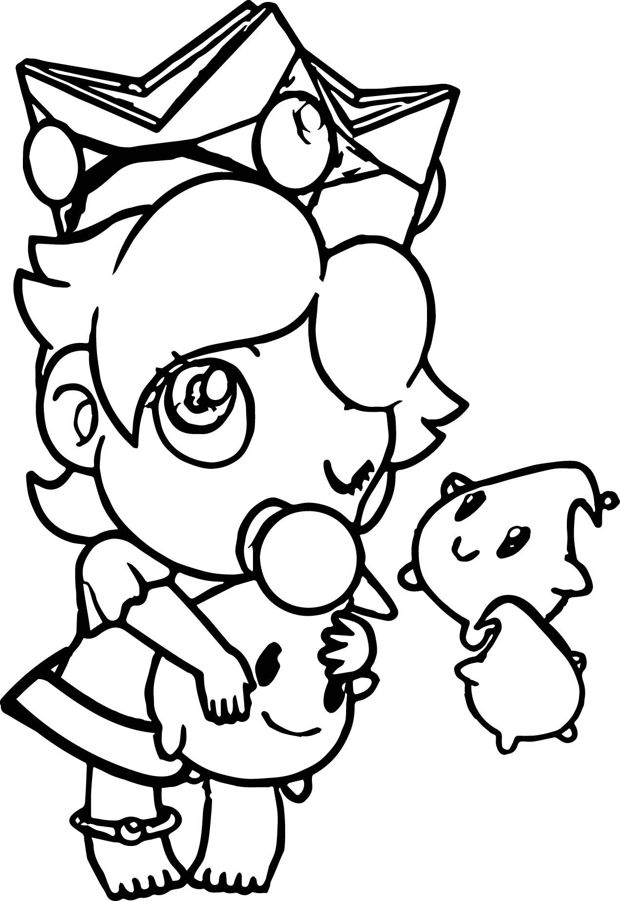 Baby Rosalina Peach Daisy And Rosalina As Babies Coloring pour Coloriage Peach 