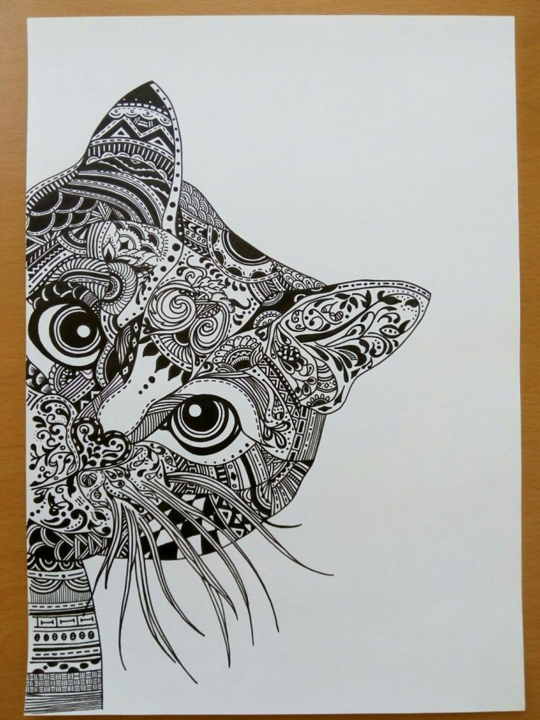 Bagheera, Mandala, Paper.  Cat Mandala, Mandala Artwork intérieur Mandala Chat