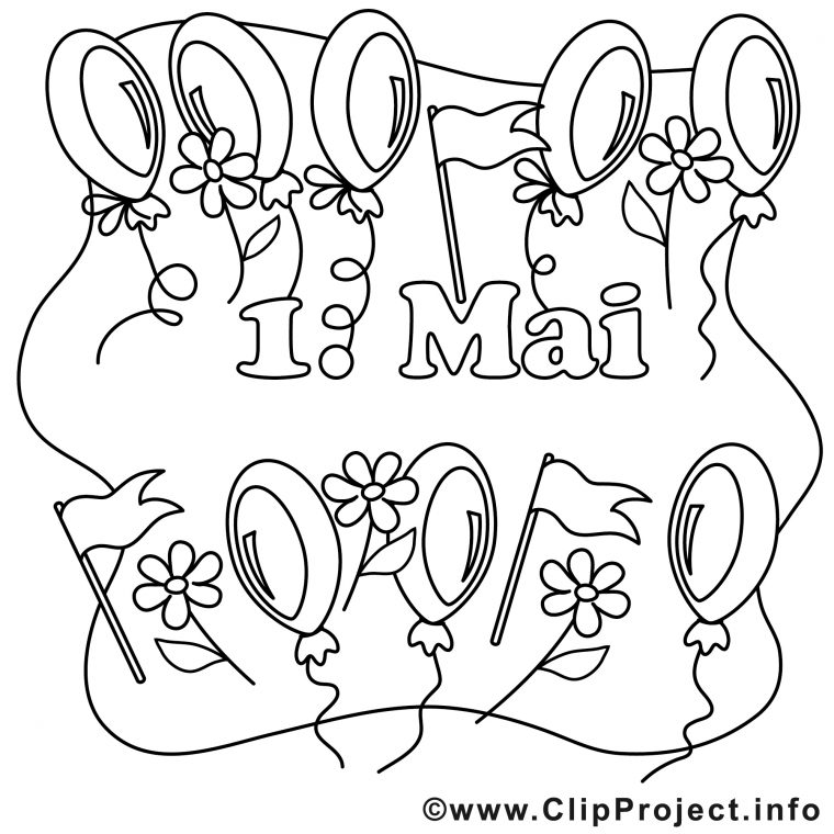 Ballons Clip Arts – Premier Mai À Imprimer – Premier Mai serapportantà Coloriage Mai