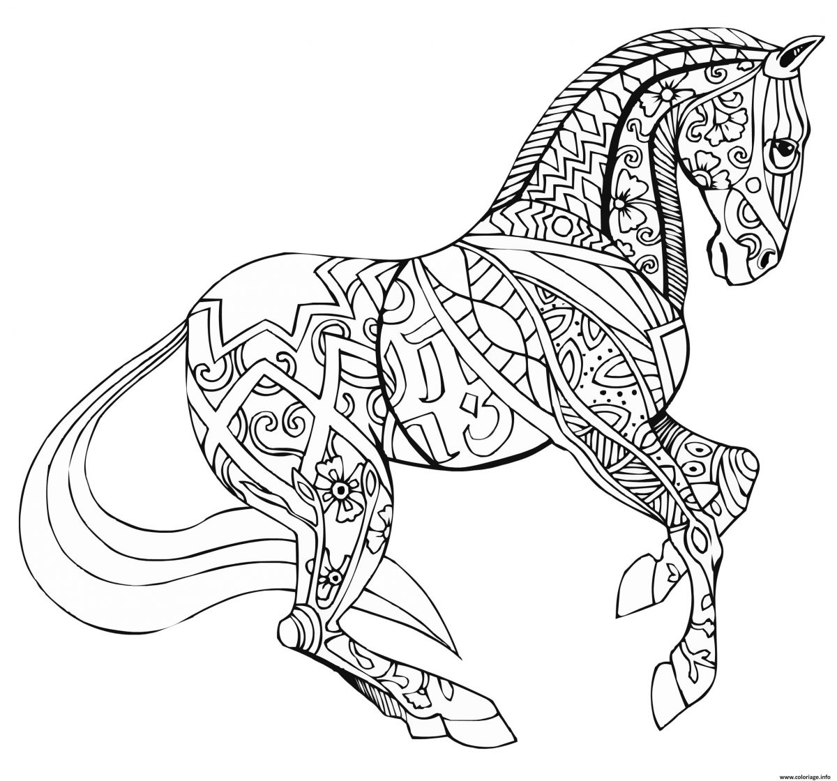 Beau Dessin Cheval Colorier En Ligne - Mademoiselleosaki dedans Des Dessin De Cheval