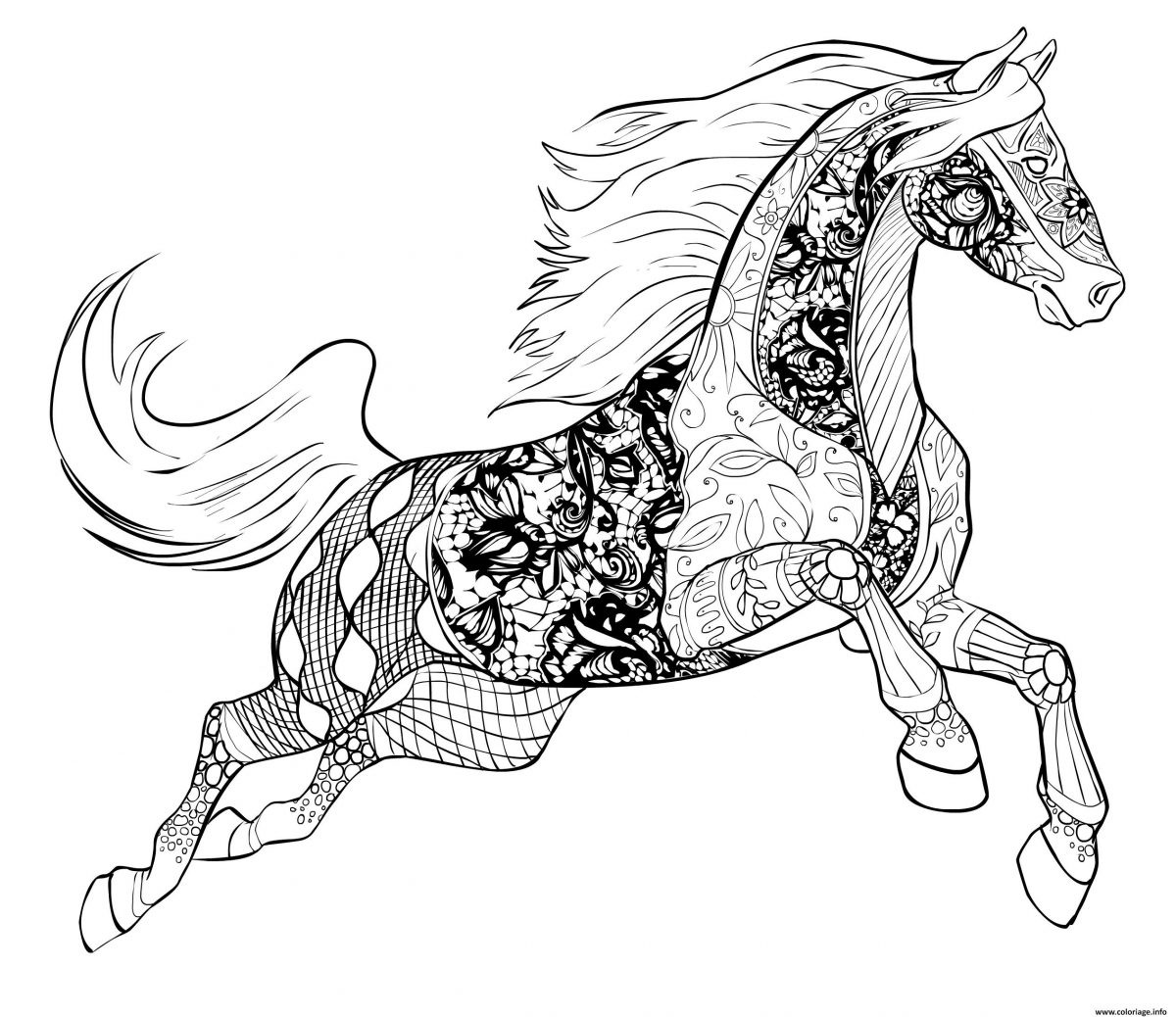 Beau Dessin Cheval Colorier En Ligne - Mademoiselleosaki dedans Image Cheval A Colorier