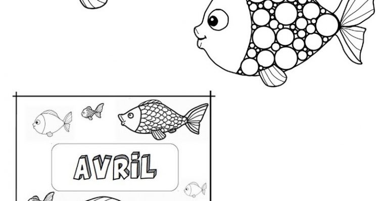 Bibouche En Classe : Avril : Coloriage, Calendrier Et Poissons à Coloriage Avril