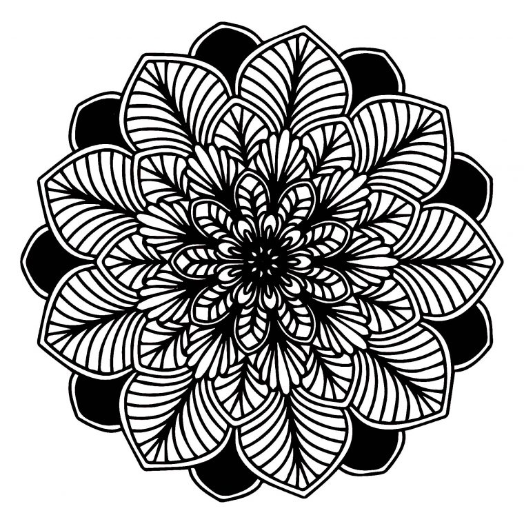 Black & White Mandala – Mandalas Adult Coloring Pages encequiconcerne Mandalas Coloriage