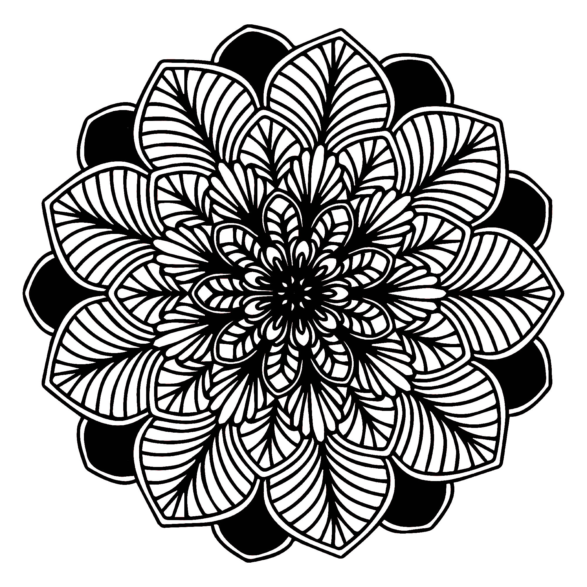 Black &amp;amp; White Mandala - Mandalas Adult Coloring Pages encequiconcerne Mandalas Coloriage 