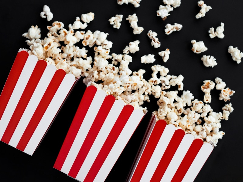 Boite À Pop-Corn Rayée - Rouge Et Blanc - Lot De 6 - La intérieur Paquet De Pop Corn 