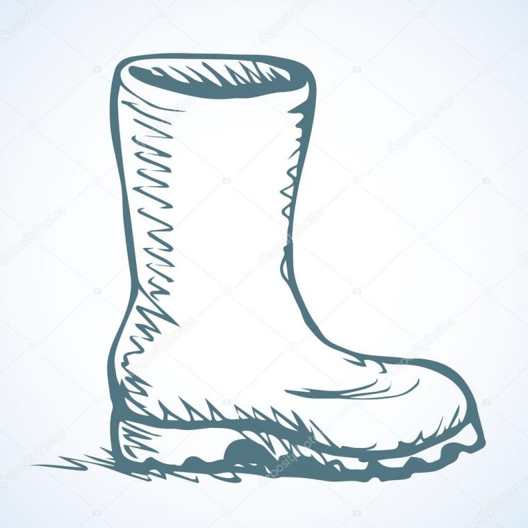 Bottes En Caoutchouc. Dessin Vectoriel — Image Vectorielle à Bottes Dessin