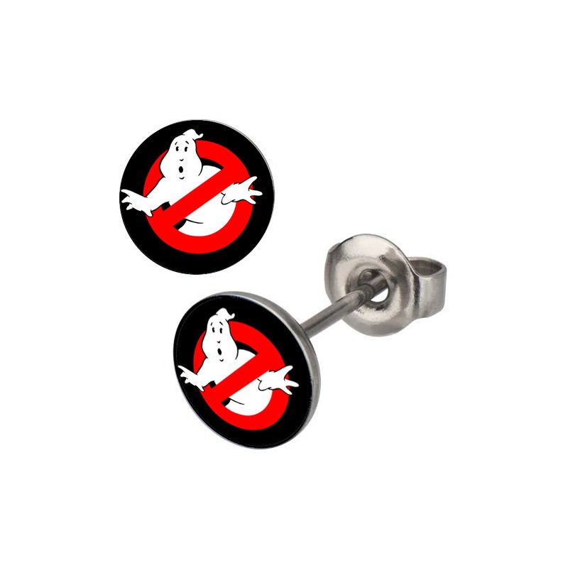 Boucles D'Oreilles Logo Sos Fantomes Ghostbuster intérieur Logo Sos Fantome
