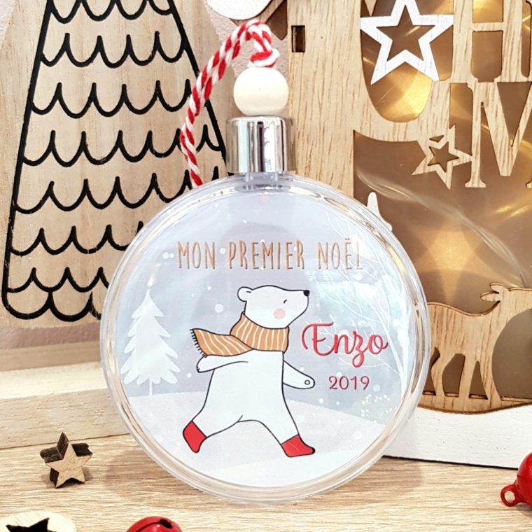 Boule De Noel Mon Premier Noel Personnalisable serapportantà Boule De Noel Pour Bebe