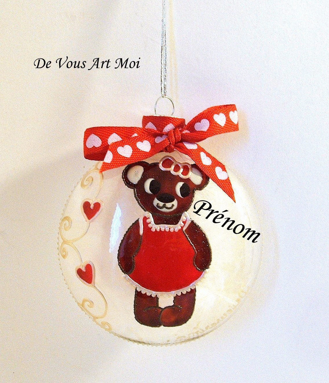 Boule Noël Enfant Personnalisée,Fait Main,Oursonne De Noël concernant Boule De Noel Pour Bebe 