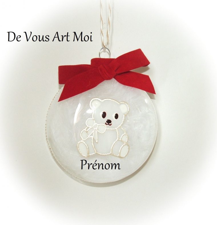 Boule Noël Prénom Personnalisée,Fait Main,Boule Ourson De intérieur Boule De Noel Pour Bebe