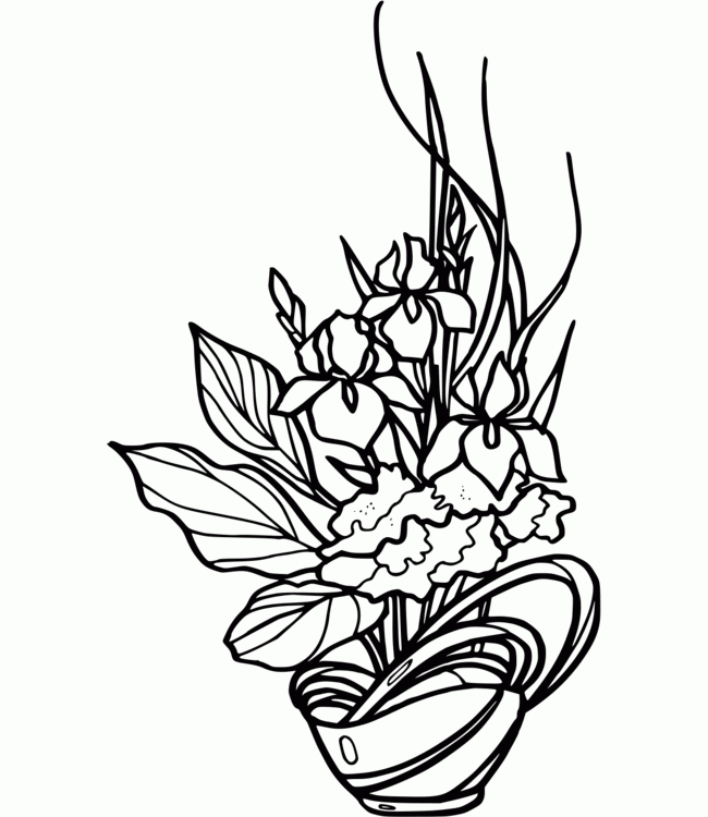 Bouquet De Fleurs - Coloriage De Bouquets A Imprimer à Dessin Bouquet De Fleurs