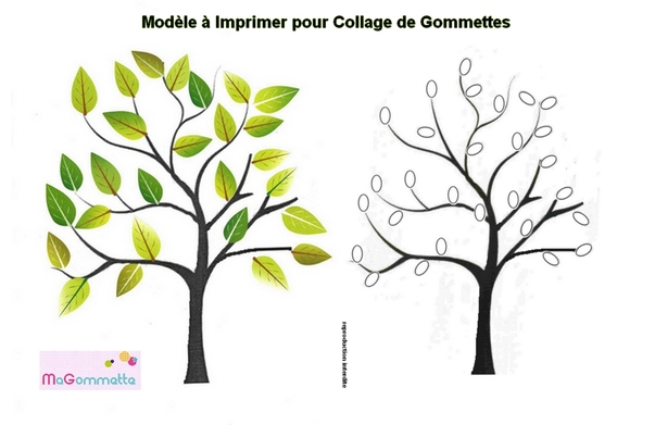 Bricolage D&amp;#039;Automne : Collage De Gommettes Feuilles D serapportantà Arbre Printemps Dessin 