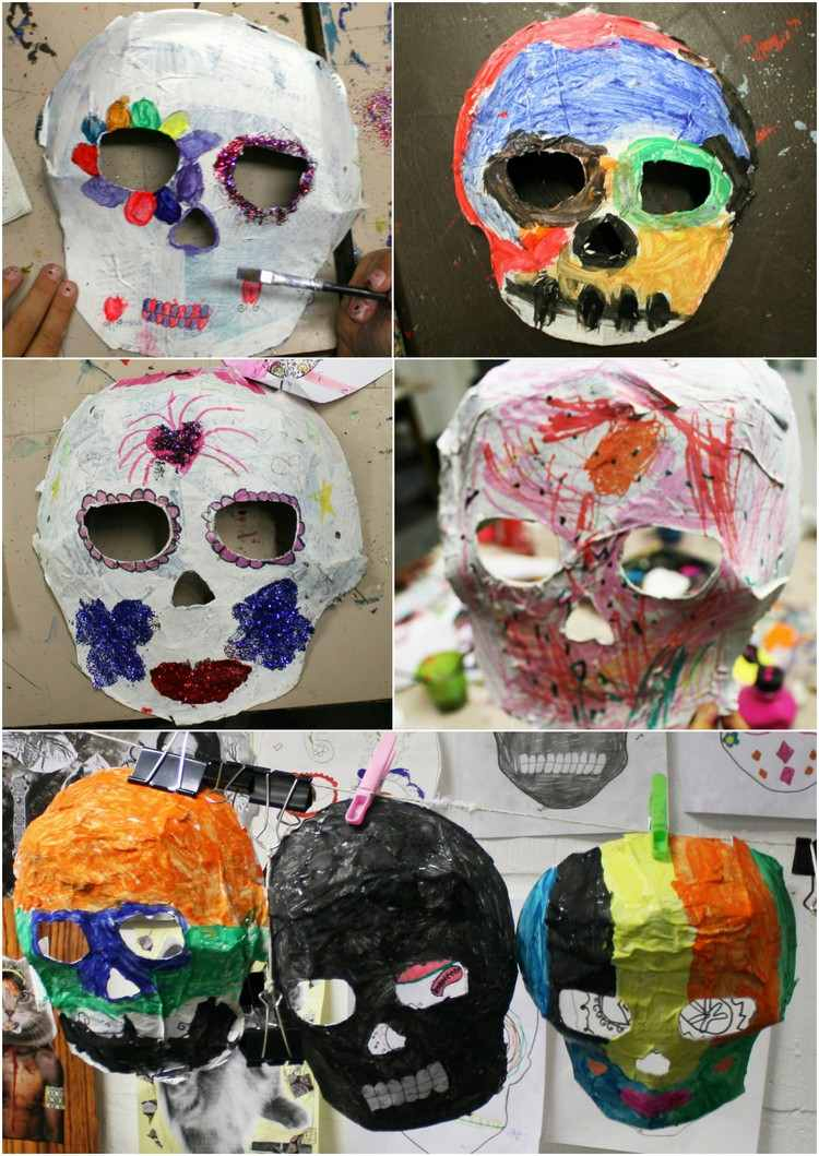 Bricolage Halloween Facile En Papier Mâché -5 Idées Avec intérieur Masque Enfant Halloween