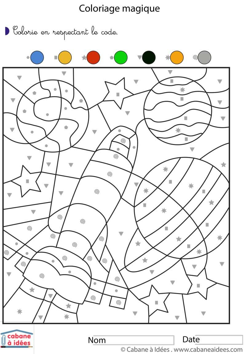 Cahier D&amp;#039;Activités - L&amp;#039;Espace - 3-6 Ans - Cabane À Idées pour Jeu Coloriage Magique 