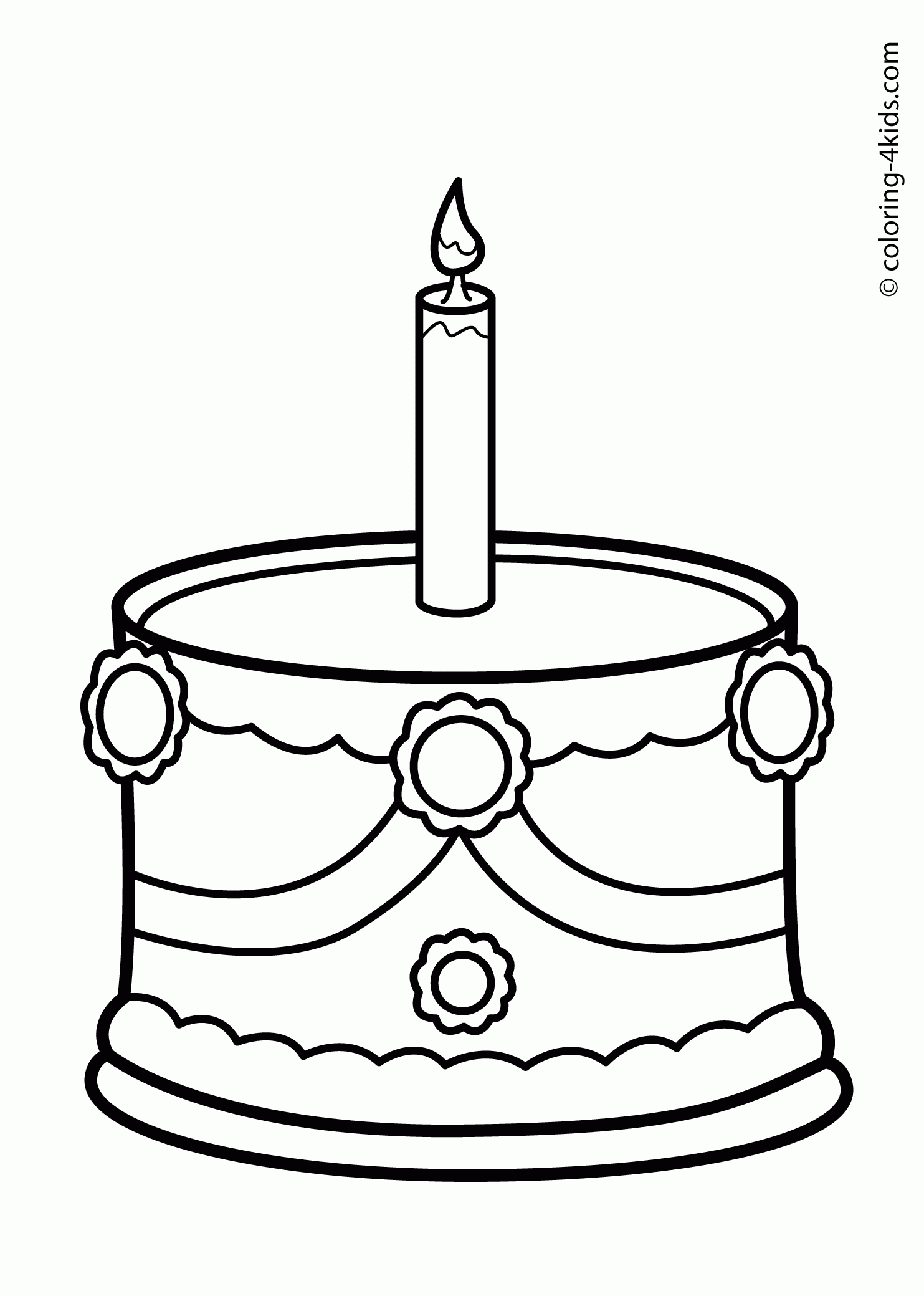 Cake Birthday Party Coloring Pages - Birthday Cake avec Gateau Coloriage 