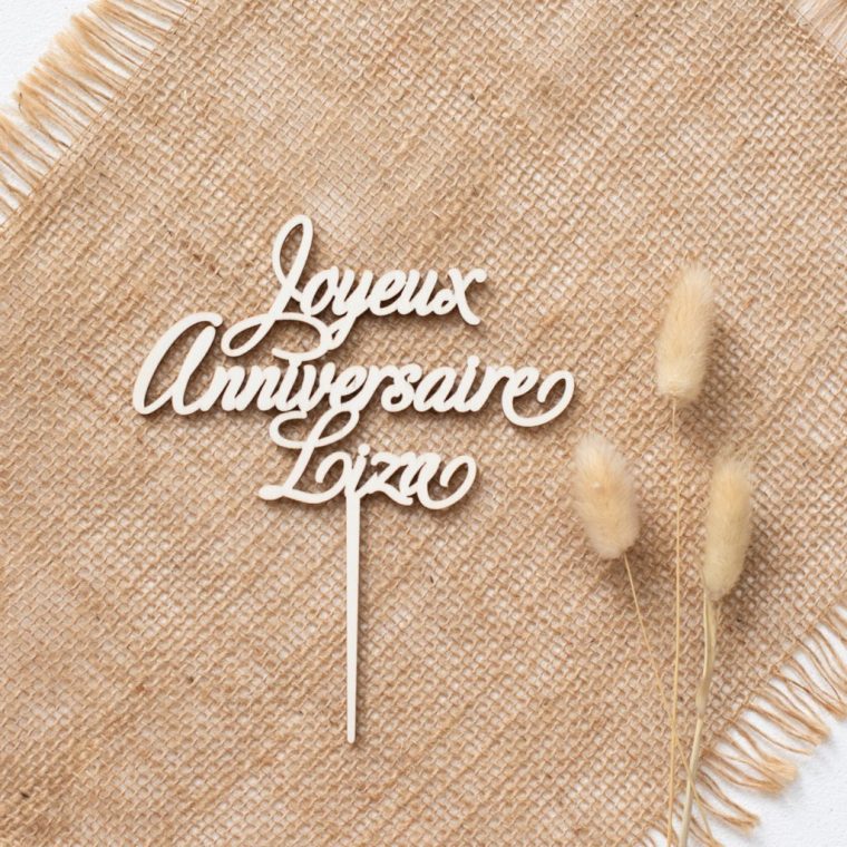 Cake Topper Joyeux Anniversaire Et Prénom – Dentelle De Papier concernant Joyeux Anniversaire Prénom