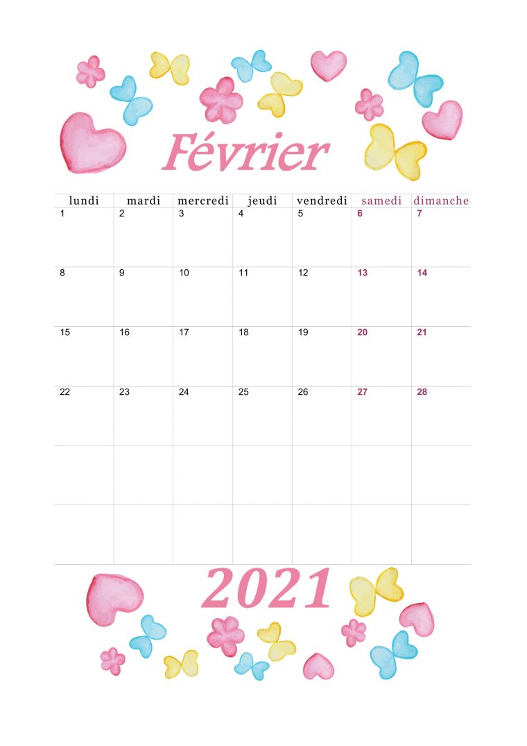 Calendrier 2021 Mensuel À Imprimer (Pdf Gratuit avec Calendrier Enfant À Imprimer