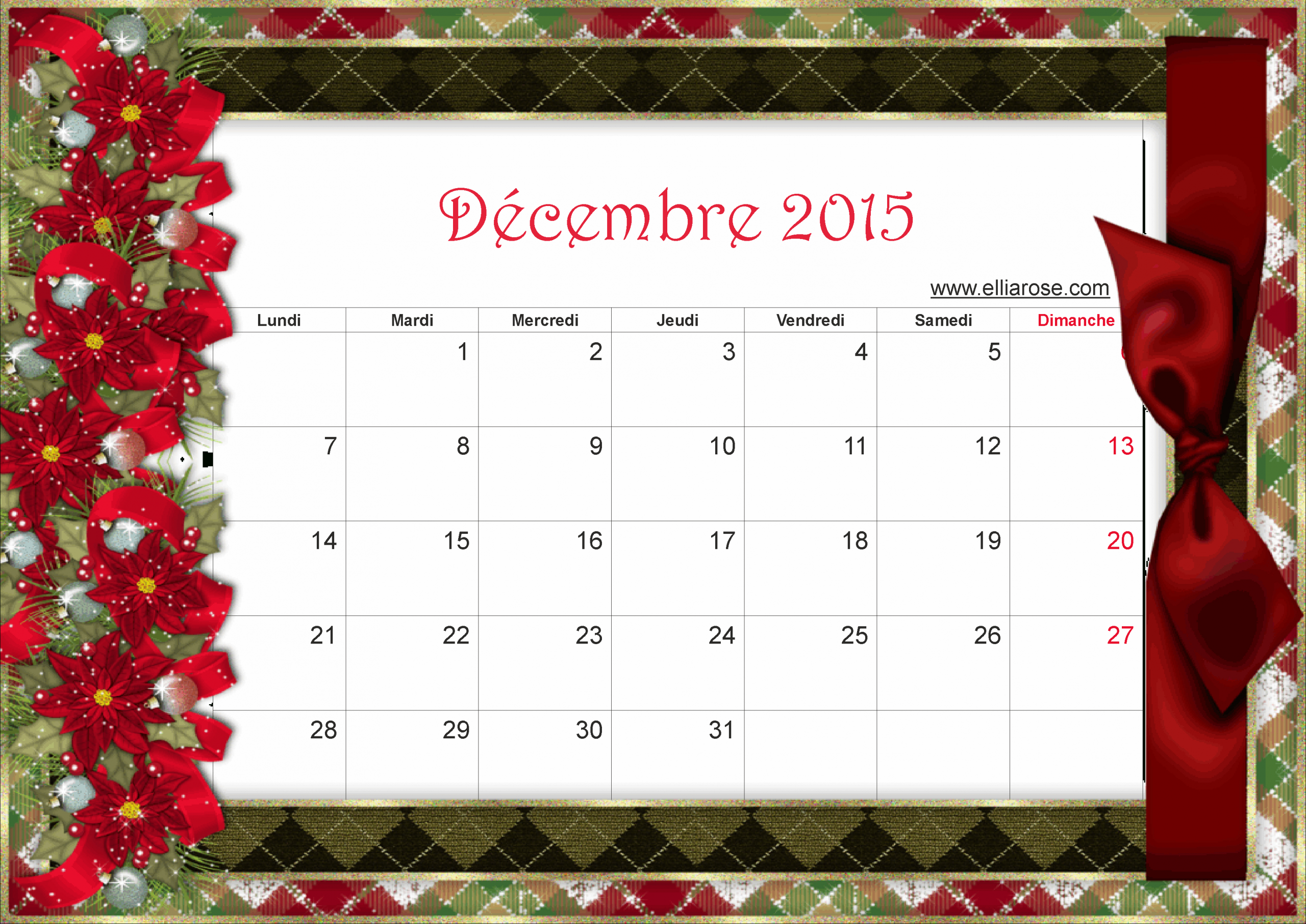 Calendrier De Noël Gratuit À Imprimer Décembre 2015 concernant Photo De Noel A Imprimer 