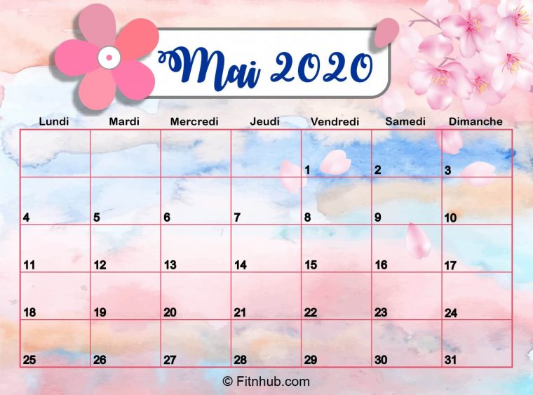 Calendrier Mai 2020 À Imprimer – Calendrier 2020 À Imprimer tout Calendrier Enfant À Imprimer