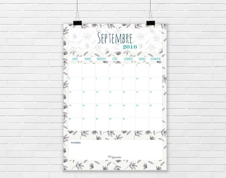 Calendrier – Septembre 2016  La Capuciine tout La Capuciine Calendrier