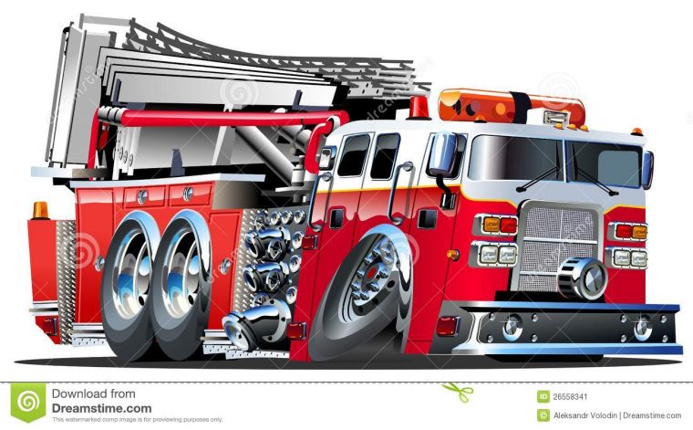 Camion De Pompiers De Dessin Animé De Vecteur Illustration dedans Dessin D Un Camion De Pompier