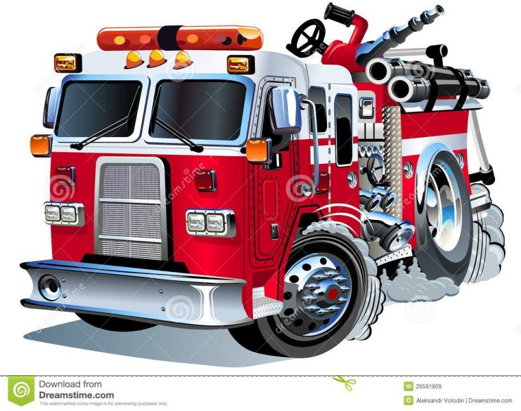 Camion De Pompiers De Dessin Animé De Vecteur Illustration intérieur Dessin D Un Camion De Pompier