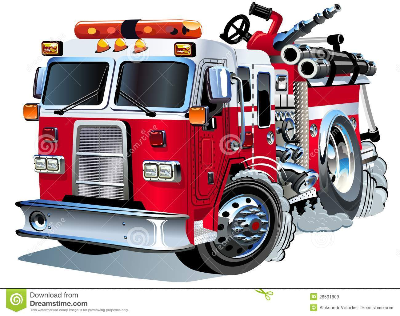 Camion De Pompiers De Dessin Animé De Vecteur Illustration intérieur Dessin D Un Camion De Pompier 
