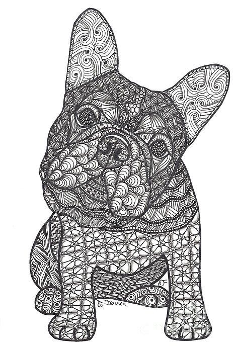 Can We - French Bulldog Art Print By Dianne Ferrer concernant Mandala De Chien