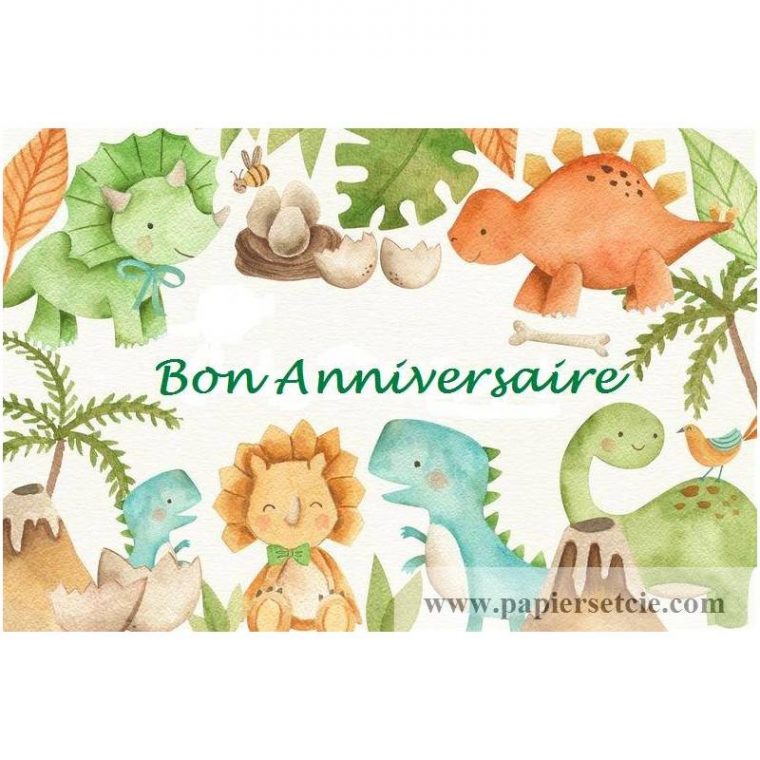 Carte Artisanale Bon Anniversaire"Les Petits Dinosaures" concernant Les Petits Dinosaures