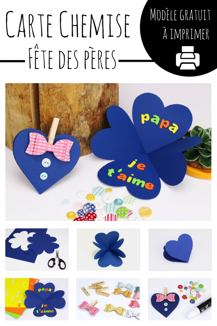 Carte Chemise Coeur – Fête Des Pères – 10 Doigts  Fête serapportantà Carte Fete A Imprimer