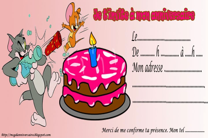 Carte D&amp;#039;Anniversaire À Imprimer concernant Cartes D Invitation À Imprimer 