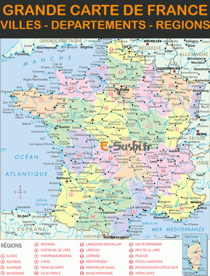 Carte De France Routière Avec Départements  My Blog concernant France Avec Département