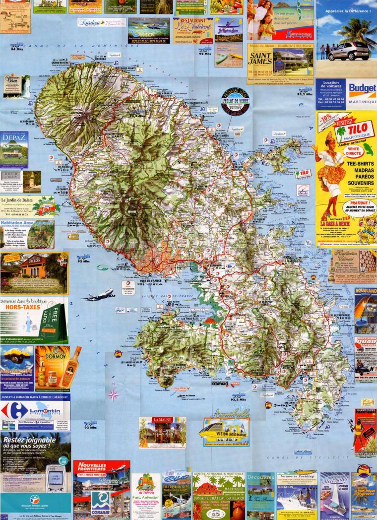 Carte De La Martinique – Découvrir Les Villes, Le Relief tout Carte De La Thailande À Imprimer