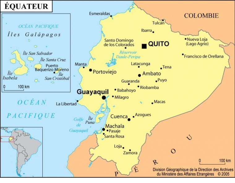 Carte De L'Equateur – Plusieurs Cartes Du Pays D'Amérique serapportantà Carte Amerqieus Avec Tout Les Villes