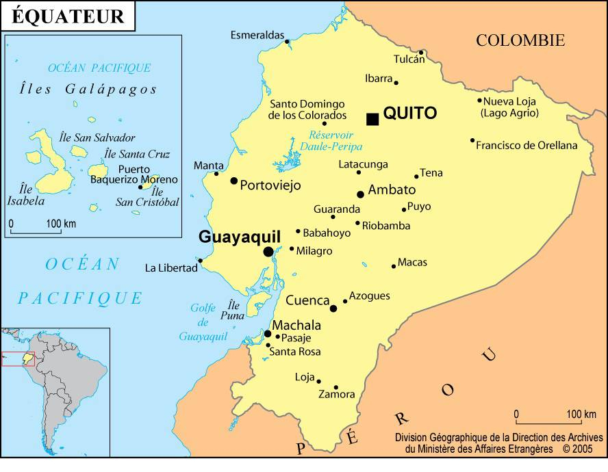 Carte De L&amp;#039;Equateur - Plusieurs Cartes Du Pays D&amp;#039;Amérique serapportantà Carte Amerqieus Avec Tout Les Villes 