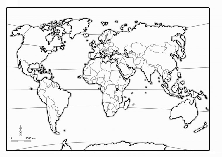 Carte De Monde Vierge A Imprimer – Infini Photo tout Carte Postale Vierge À Imprimer