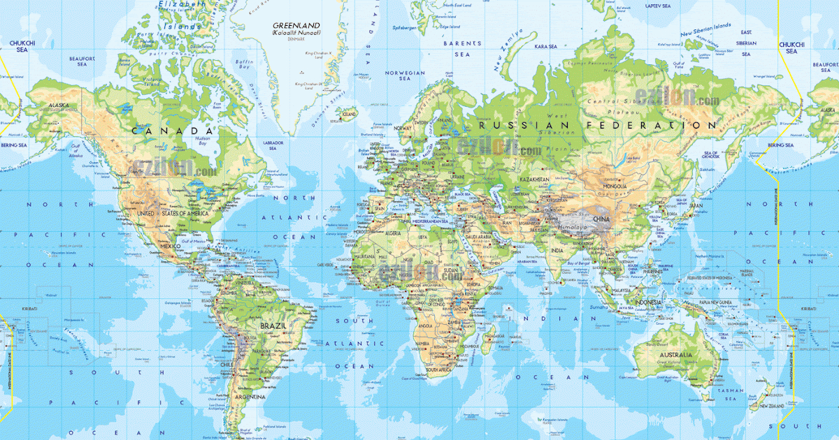 Carte Du Monde Avec Pays  Carte Du Monde Avec Pays destiné Un Carte Avec Les Continents Du Monde 