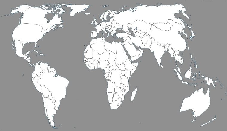 Carte Du Monde Détaillée Noir Et Blanc  Stopeads serapportantà Carte Europe En Noir Et Blanc