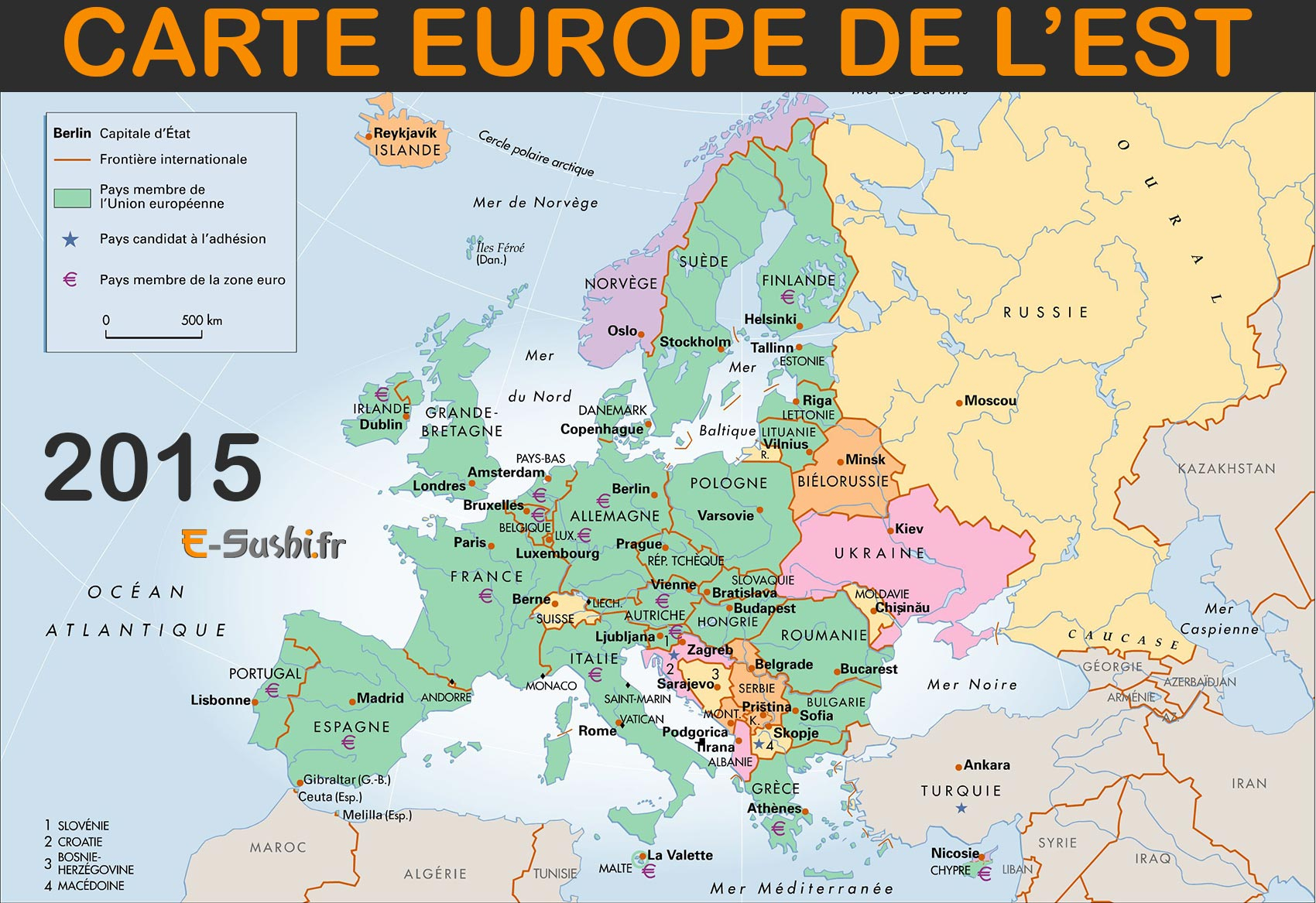Carte Europe Capitales Et Pays  Primanyc avec Carte Pays Europe A Completer