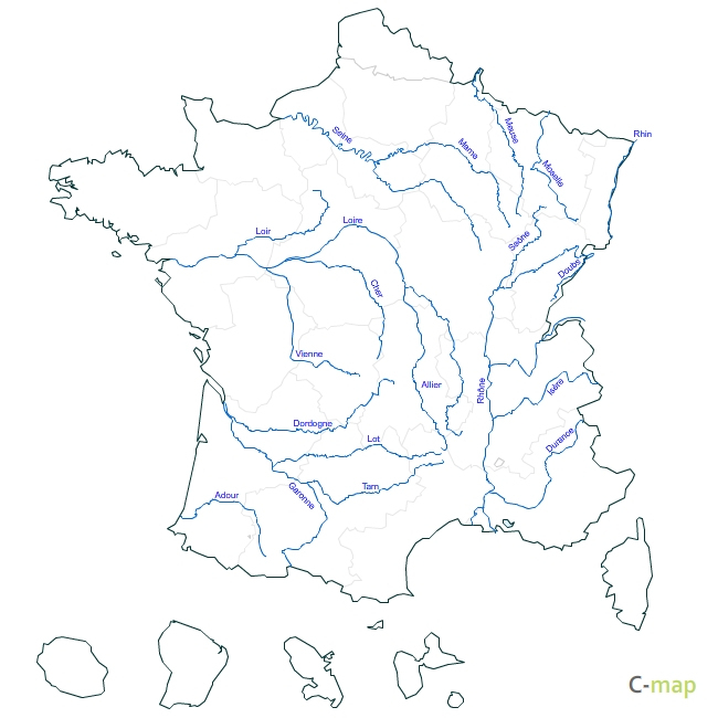 Carte Fleuves De France à Ã©Duscol Fond De Carte France 