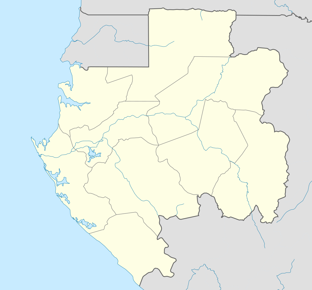 Carte Géographique - Gabon - 1,200 X 1,114 Pixel - 271.34 encequiconcerne Carte Administrative Du Gabon