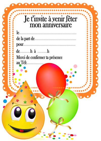 Carte Invitation Anniversaire Enfant Gratuite A Imprimer pour Carte D Anniversaire À Imprimer Gratuite 