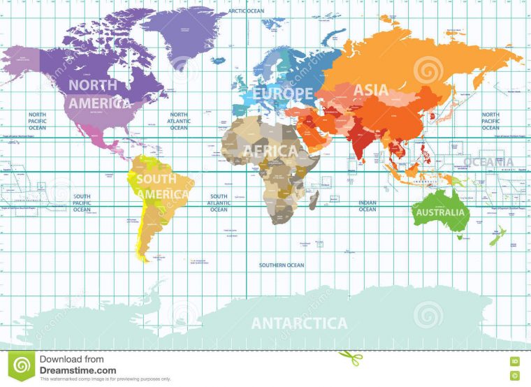 Carte Monde Avec Latitude – 1Jour1Col dedans Un Carte Avec Les Continents Du Monde