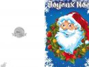 Carte Père Noël Et Couronne serapportantà Carte De Noel A Imprimer