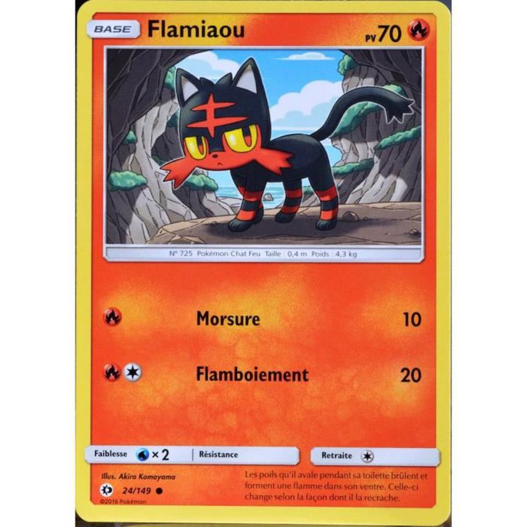 Carte Pokémon 24-149 Flamiaou 70 Pv Sm1 – Soleil Et Lune dedans Photo De Carte Pokemon A Imprimer