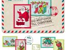 Carte Postale De Vintage De Noël Avec Des Timbres à Carte Postale De Noel A Imprimer