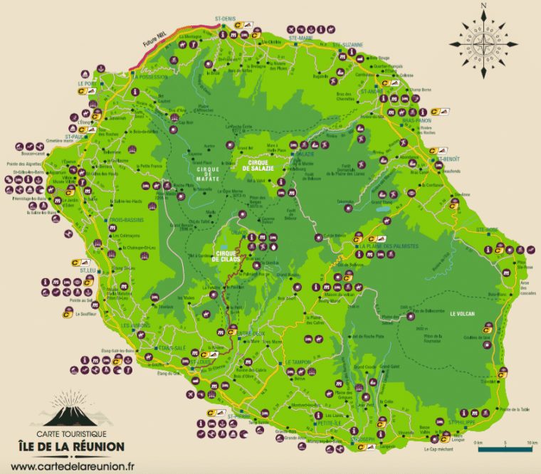 Carte Routière Et Touristique De La Réunion – Carte De La serapportantà Carte De La Thailande À Imprimer