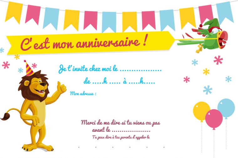 Cartes D'Invitation D'Anniversaire À Imprimer – Le Club Du dedans Carte D Anniversaire Imprimer